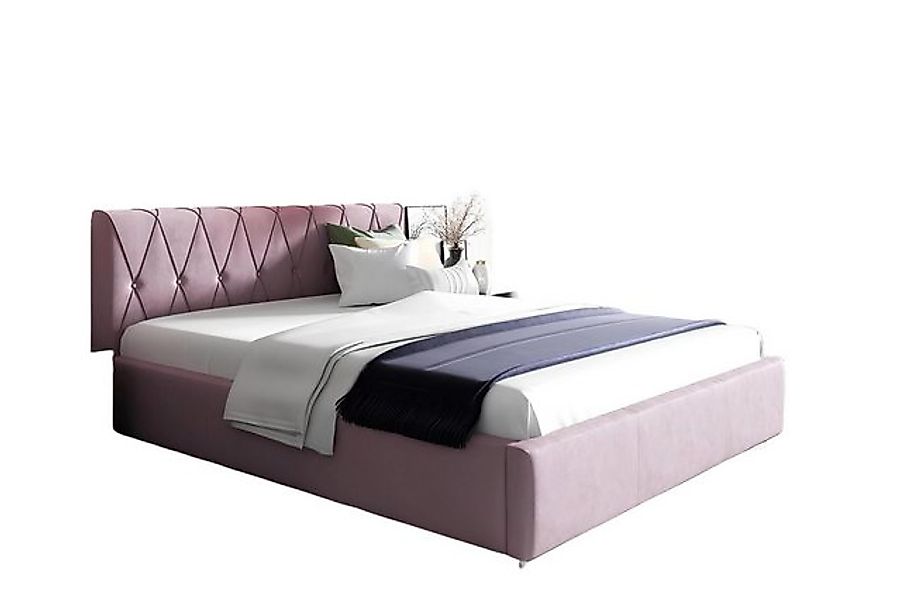 Xlmoebel Bett Rosa Polster-Doppelbett mit Bettrahmen für das Schlafzimmer i günstig online kaufen