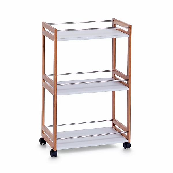 Zeller Rollwagen Bambus/MDF 81 cm x 30 cm x 51 cm Weiß günstig online kaufen