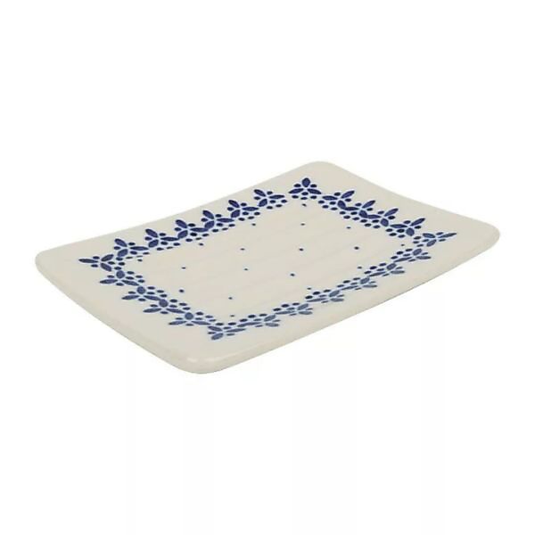 Redecker Bunzlauer Keramik-seifenschale Blau Punkte Rechteckig günstig online kaufen
