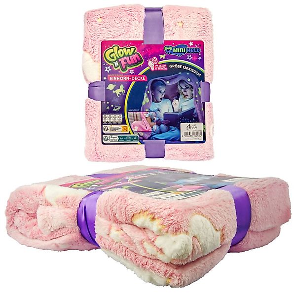 Babydecke Kinderdecke Kuscheldecke Einhorn Motiv leuchtet günstig online kaufen