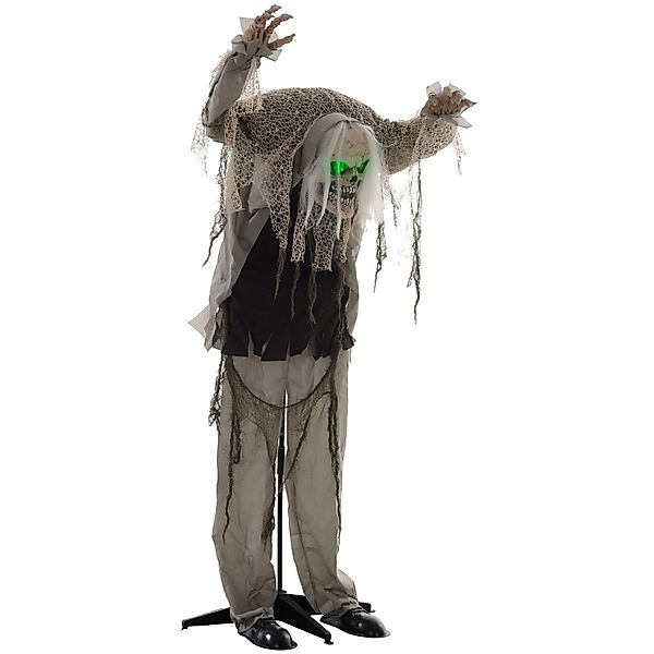 HOMCOM 160cm Halloween Dekoration stehendes Skelett mit LED-Lichter, Soundf günstig online kaufen