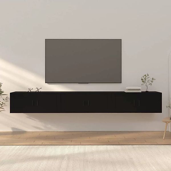 Vidaxl Tv-wandschränke 3 Stk. Schwarz 100x34,5x40 Cm günstig online kaufen