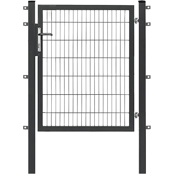 Floraworld Einzeltor Premium Doppelstabmattenfüllung Anthrazit 140 cm x 120 günstig online kaufen