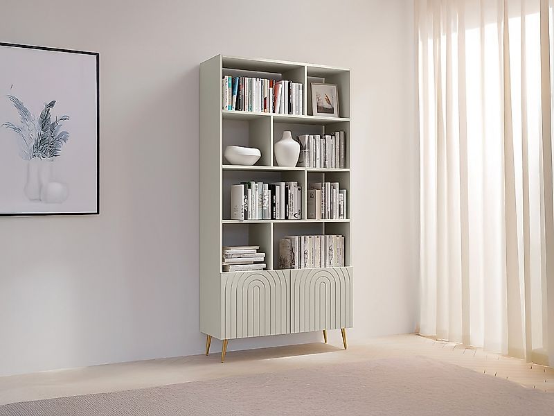 Wohnwand mit 2 Türen & 8 Fächern - Beige - NORSIM von Pascal Morabito günstig online kaufen