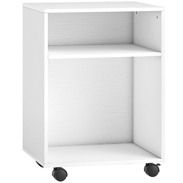 HOMCOM Druckerwagen mit Bremsen und 2 offenen Regalen, Moderner Holzdrucker günstig online kaufen