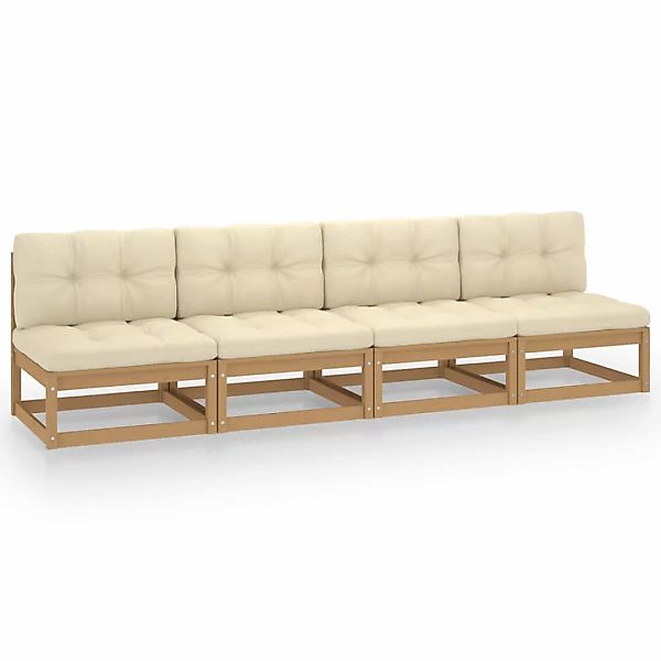 4-sitzer-gartensofa Mit Kissen Kiefer Massivholz günstig online kaufen