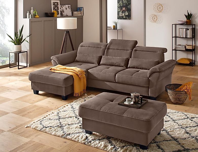 Home affaire Ecksofa »Solvei L-Form« mit Recamierenabschluß und Sitztiefenv günstig online kaufen