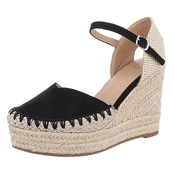 Ital-Design Damen Keilabsatz-Sandalen mit Jute-Detail Plateaupumps günstig online kaufen