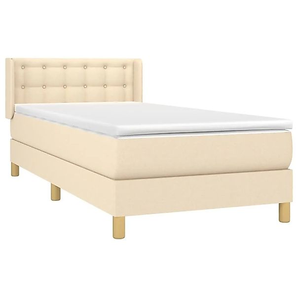 vidaXL Boxspringbett mit Matratze Creme 100x200 cm Stoff 3130574 günstig online kaufen