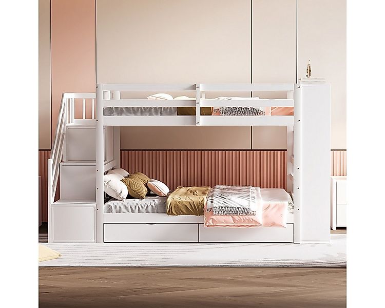XDeer Kinderbett Etagenbett mit Staufächern Stauraumschubladen und großen, günstig online kaufen