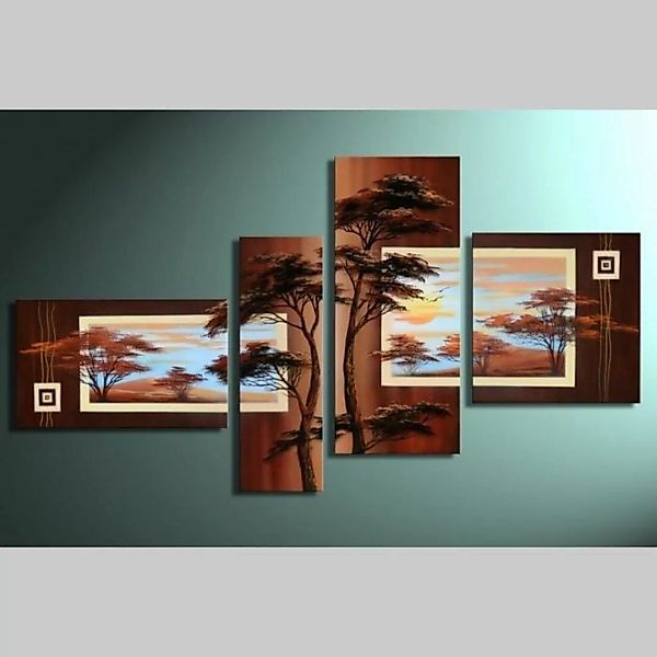 4 Leinwandbilder AFRIKA Baum (3) 140 x 80cm Handgemalt günstig online kaufen
