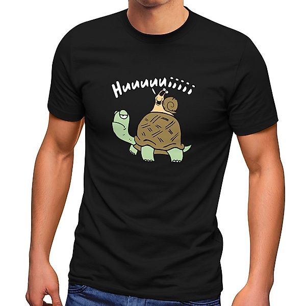 MoonWorks Print-Shirt Herren T-Shirt Schildkröte Schnecke günstig online kaufen