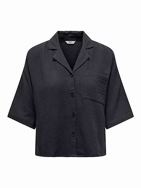 ONLY Blusenshirt Kurzes Struktur Stoff Hemd ONLTHYRA 4935 in Grau günstig online kaufen