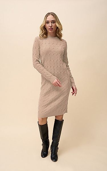 Passioni Strickkleid Knielang mit Zopfmuster günstig online kaufen