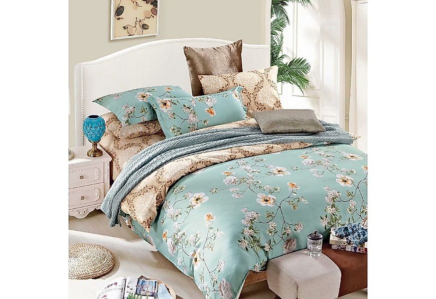 ibettertec Bettwäsche Bettwäsche Set 200.200cm, Faser, exquisit bedruckt, 3 günstig online kaufen