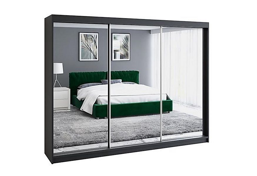 A&J MöbelLand GmbH Schiebetürenschrank ULMA 200 cm 3-türig Schrank 4 Schubl günstig online kaufen