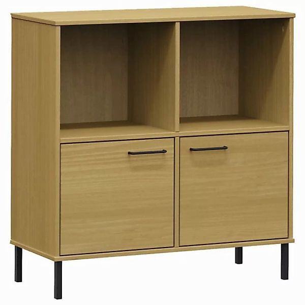 vidaXL Bücherregal Bücherregal OSLO mit Metallbeinen Braun 90x35x90,5cm Mas günstig online kaufen