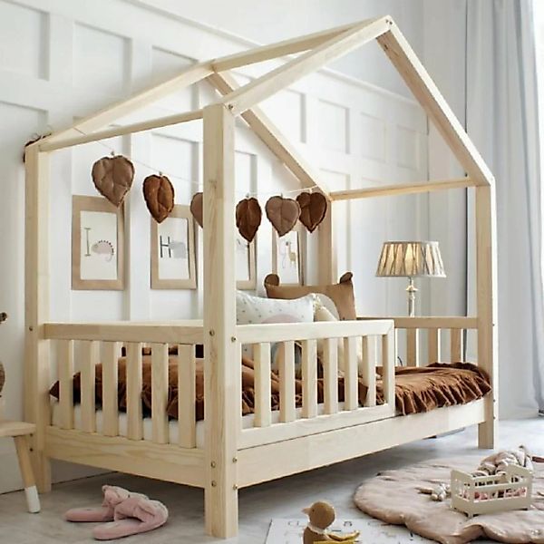 DB-Möbel Kinderbett HOUSEBED WITH BARRIER - FENCE 190x100 cm günstig online kaufen