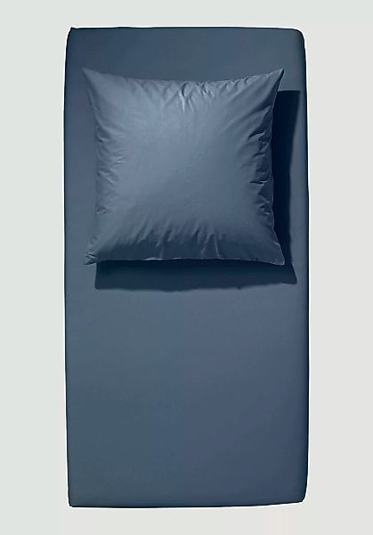 hessnatur Satin-Spannbetttuch aus Bio-Baumwolle - blau - Größe 140-160x200 günstig online kaufen