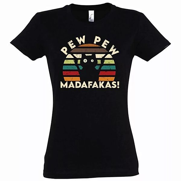 Youth Designz T-Shirt Pew Pew Madafakas Damen Shirt mit lustigem Katzen Pri günstig online kaufen