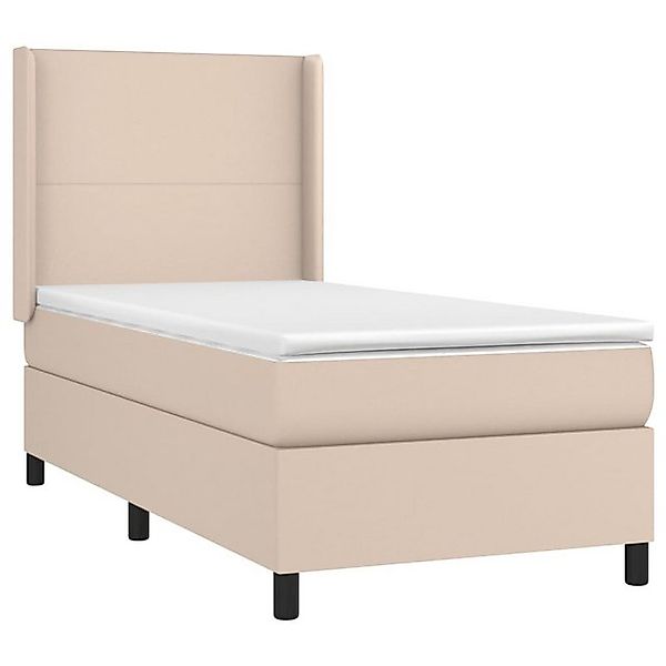 vidaXL Bett Boxspringbett mit Matratze & LED Cappuccino-Braun 80x200cm günstig online kaufen