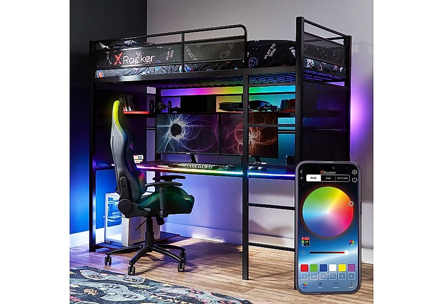 X Rocker Hochbett Battlebunk RGB - Gaming Hochbett mit Beleuchtung, & XXL-S günstig online kaufen