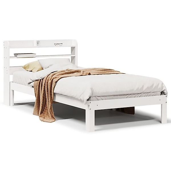 vidaXL Bett, Bettgestell mit Kopfteil ohne Matratze Weiß 90x200 cm günstig online kaufen
