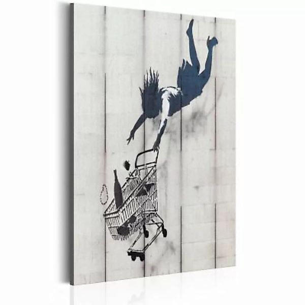 artgeist Wandbild Shop Til You Drop by Banksy schwarz/weiß Gr. 40 x 60 günstig online kaufen