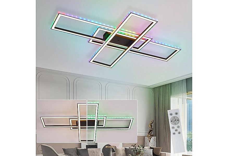 ZMH LED Deckenleuchte Whonzimmer RGB Deckenlampe Modern Dimmbar mit Fernbed günstig online kaufen
