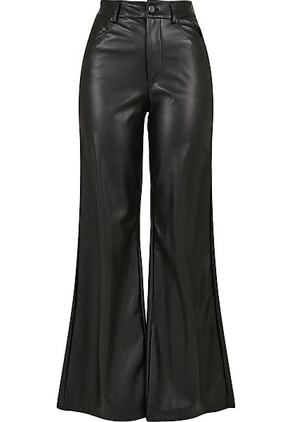 URBAN CLASSICS Stoffhose Urban Classics Damen Ladies Faux Leather Wide Leg günstig online kaufen