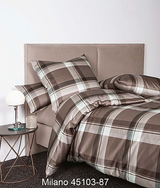 Janine Mako-Satin Bettwäsche MILANO 45103 naturell Größe:  155x200 cm + 80x günstig online kaufen