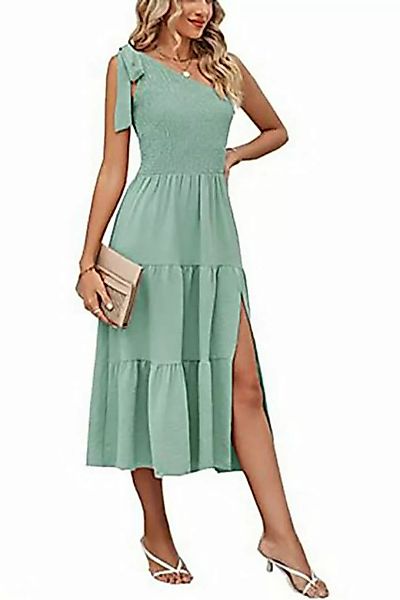 BlauWave Off-Shoulder-Kleid Sommerkleid Damen Slim Fit Abendkleider Rüschen günstig online kaufen