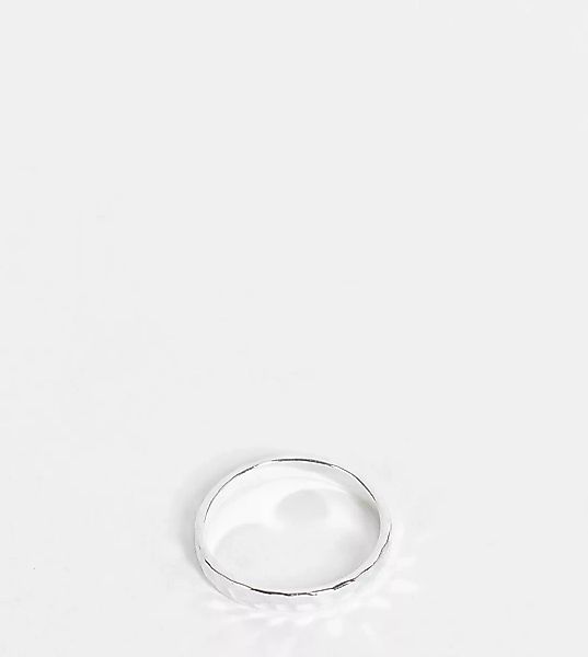 ASOS DESIGN – Ring aus Sterlingsilber mit gehämmerter Struktur günstig online kaufen