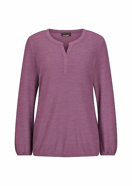 GOLDNER Langarmshirt "Elegante Bluse mit Zierblende, Rundhals" günstig online kaufen