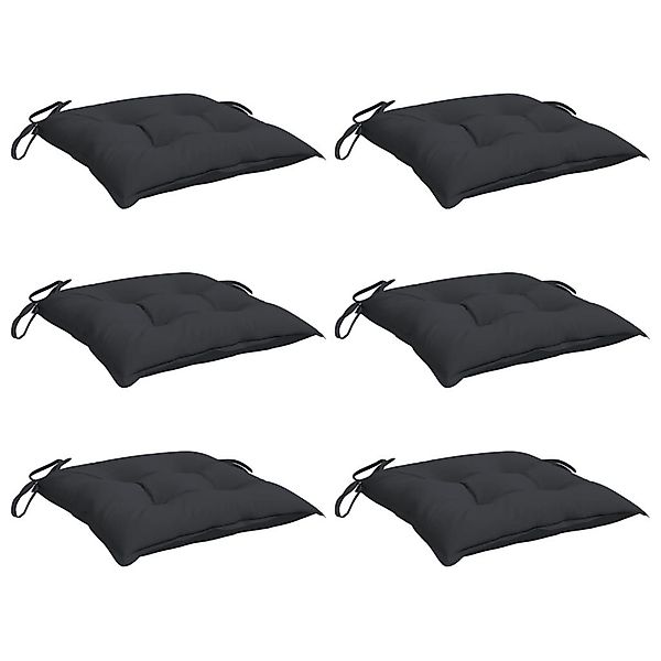 vidaXL Sitzauflage Stuhlkissen 6 Stk. Schwarz günstig online kaufen