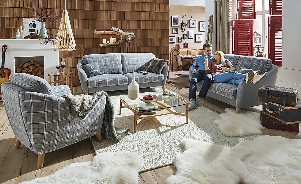 Sofa  Webstoff Seefeld-Plus ¦ grau ¦ Maße (cm): B: 202 H: 92 T: 91.0 Polste günstig online kaufen
