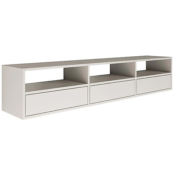 Selsey TV-Hängeboard Framme 150 cm mit Offenen Ablagen Weiß günstig online kaufen