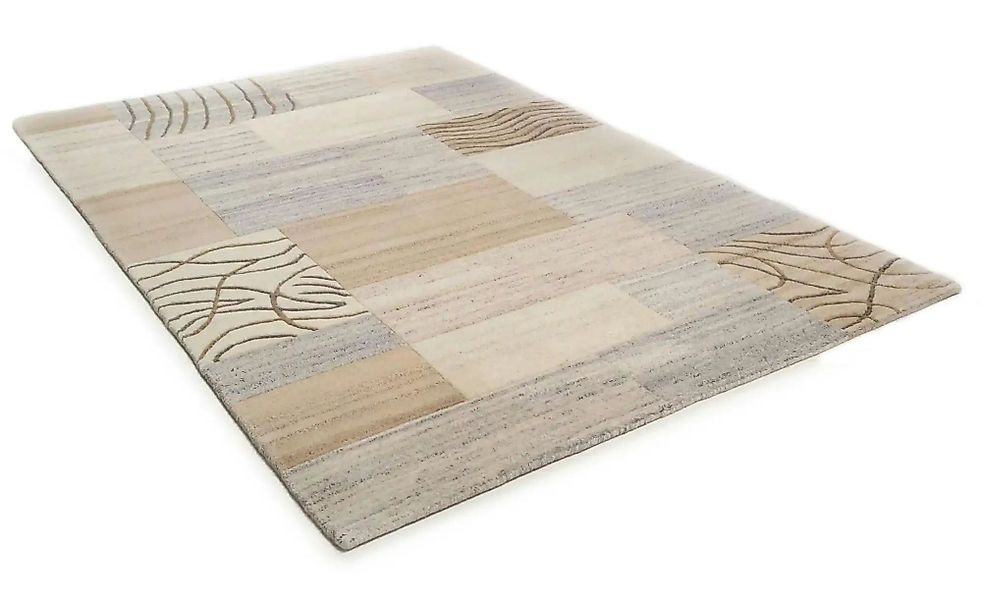 THEKO Wollteppich  Nakarta ¦ grau ¦ Wolle ¦ Maße (cm): B: 190 H: 1,2 Teppic günstig online kaufen