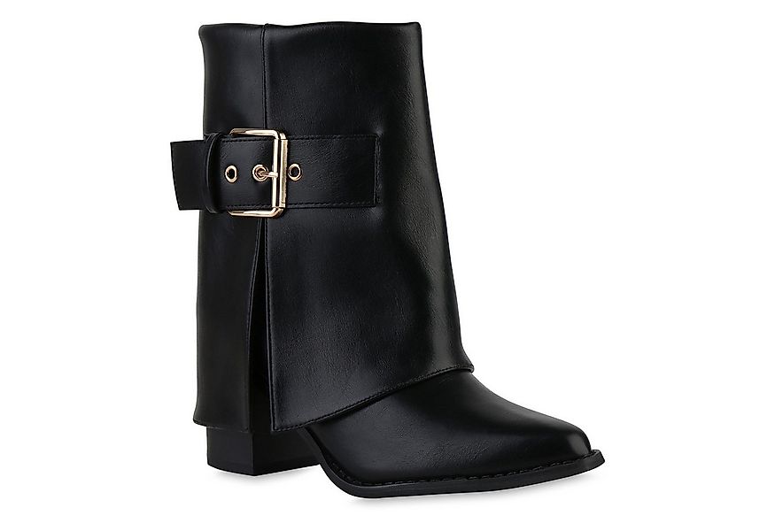 VAN HILL 841863 Cowboy Boots Damen Cowboy Boots Stiefeletten Schnallen Holz günstig online kaufen