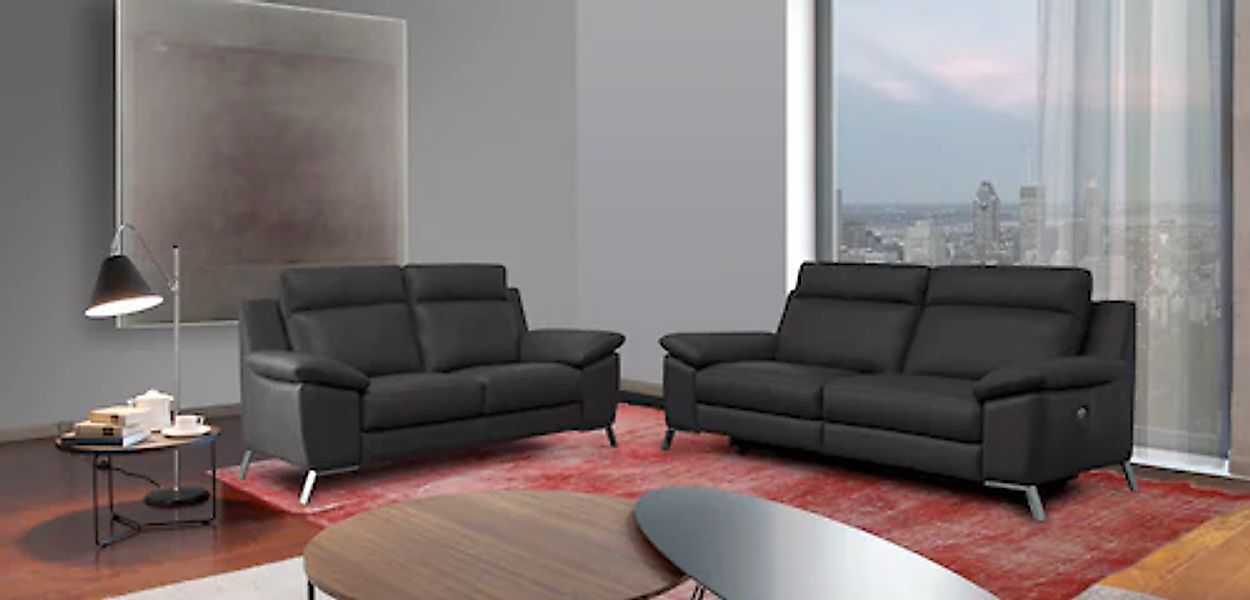 CALIA ITALIA Polstergarnitur »Roby« Set, 2 Stk. tlg. in Leder, mit elektris günstig online kaufen