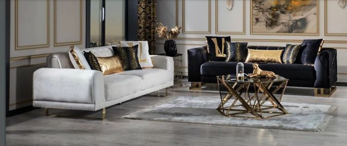 JVmoebel Sofa Stoff Couch Wohnlandschaft 3+3 Sitzer Garnitur Design Sofa günstig online kaufen