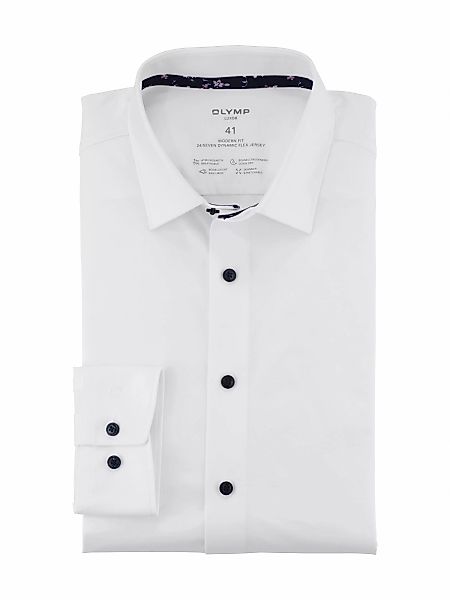 OLYMP Businesshemd 24/7 - Luxor modern fit - Jersey mit Blüten-Minimal-Dess günstig online kaufen