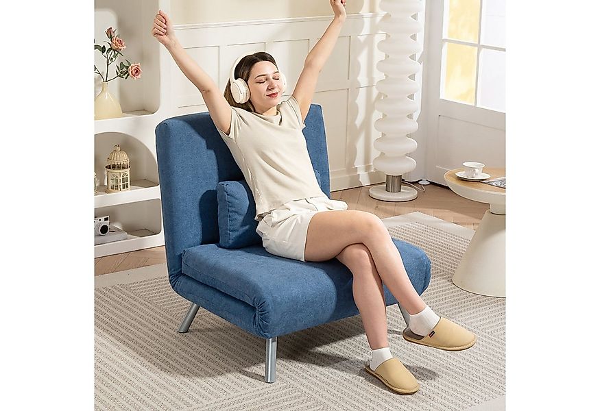 HOMCOM Schlafsofa mit verstellbarer Rückenlehne, abnehmbar Kissen, Samtopti günstig online kaufen