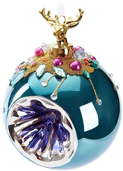 BRUBAKER Weihnachtsbaumkugel Premium Weihnachtskugel - Tiere mit Blumen - 1 günstig online kaufen