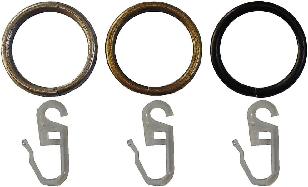 Garduna Gardinenring für Ø16 & Ø20mm Gardinenstangen, (Set, 20-St., mit Fal günstig online kaufen