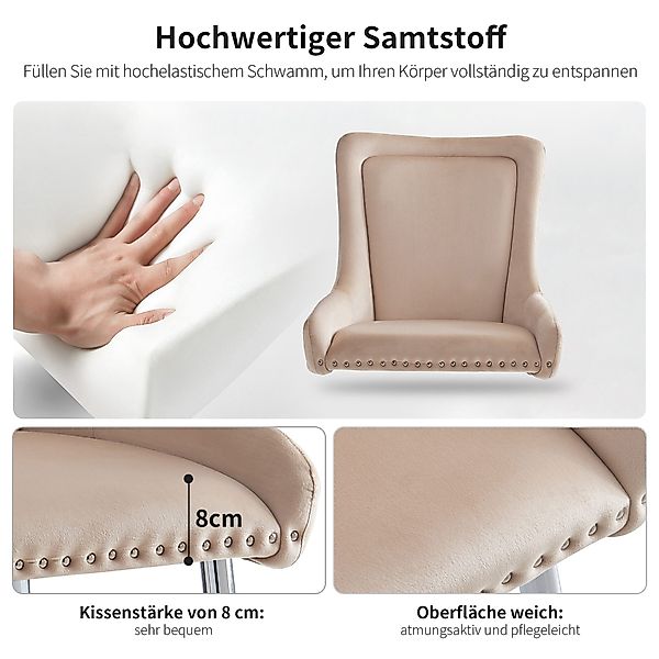 REDOM Esszimmerstuhl Kosmetikstuhl,Esszimmerstuhl,Loungesessel (Luxus Samt- günstig online kaufen
