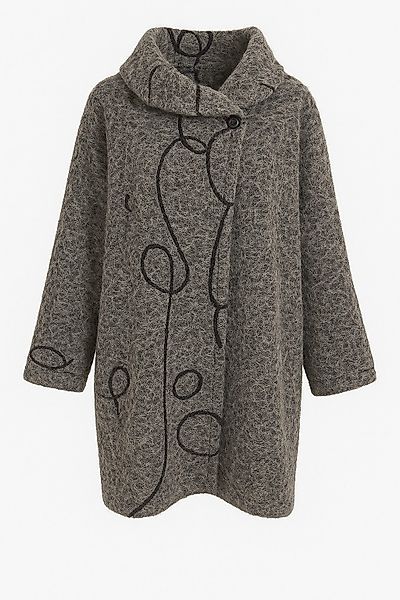 Mississhop Fellimitatmantel Damen Übergangsmantel mit Muster günstig online kaufen
