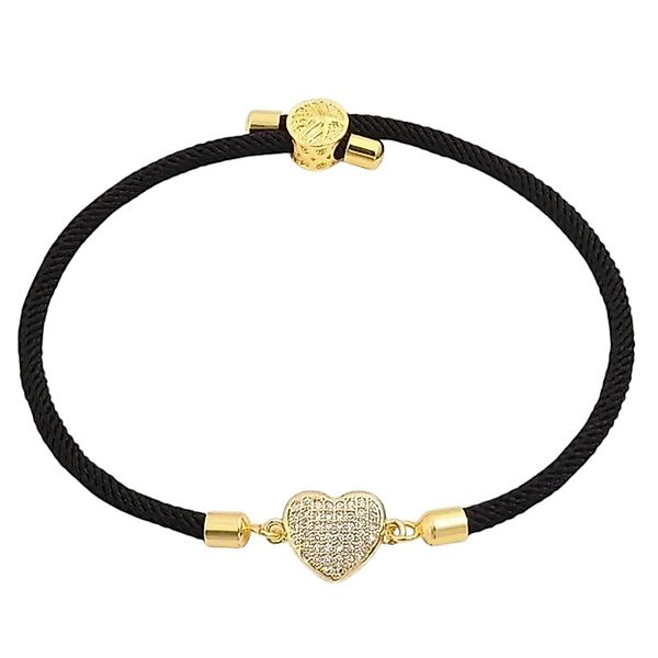 KARMA Armband Damen Textil Herz Zirkon günstig online kaufen