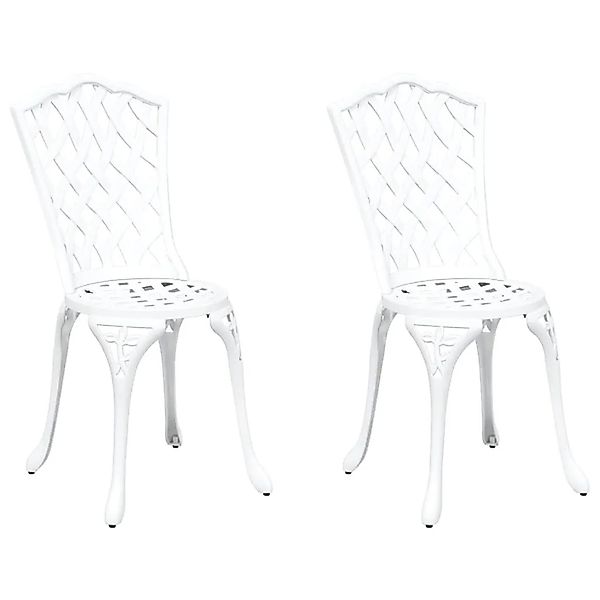 vidaXL Gartenstuhl 2 Stk Weiß 55 x 56,5 x 91cm Aluminium 42002396 günstig online kaufen