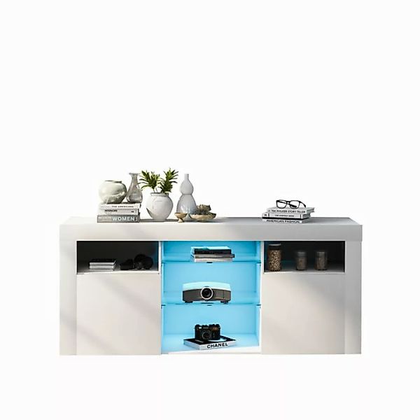 HAUSS SPOLE TV-Schrank LED-TV-Schrank TV-Tisch Beistellschrank Sideboard (H günstig online kaufen